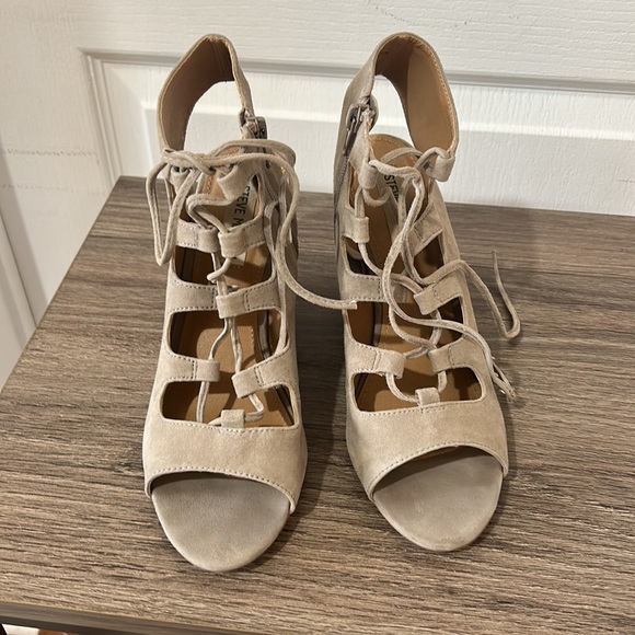 STEVE MADEN WHISTLER WOMEN WEDGE SANDAL TAUPE SIZE 8.5m - Picture 3 of 8